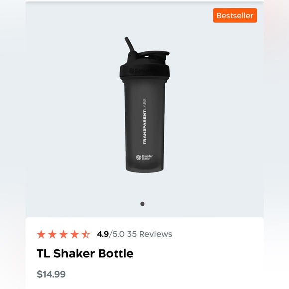 Transparent Labs Bundle Tee Shaker Bottle and Cap NWT - Picture 6 of 6